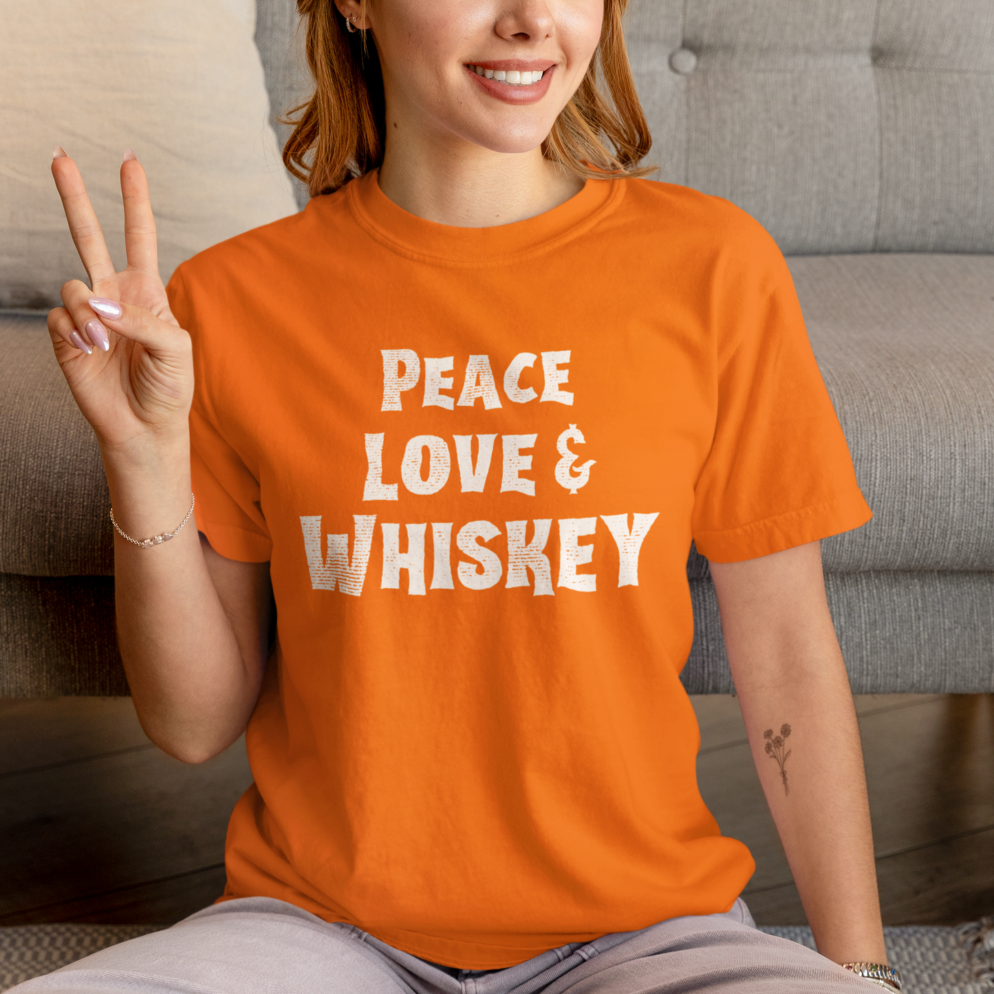 Peace Love: And Whiskey Tee
